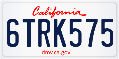 CA license plate 6TRK575