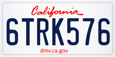 CA license plate 6TRK576
