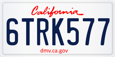 CA license plate 6TRK577