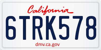 CA license plate 6TRK578