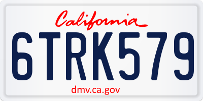 CA license plate 6TRK579