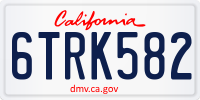 CA license plate 6TRK582