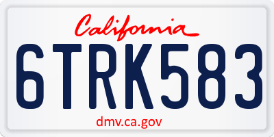 CA license plate 6TRK583