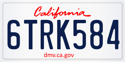 CA license plate 6TRK584