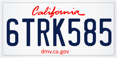 CA license plate 6TRK585