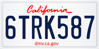 CA license plate 6TRK587