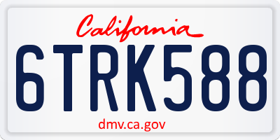 CA license plate 6TRK588