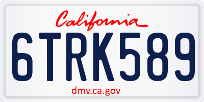 CA license plate 6TRK589