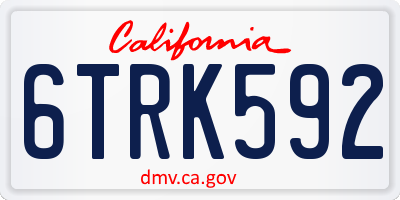 CA license plate 6TRK592
