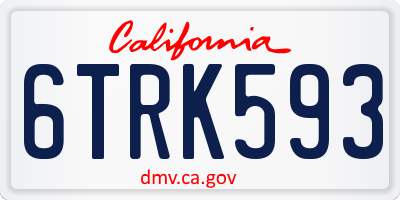 CA license plate 6TRK593