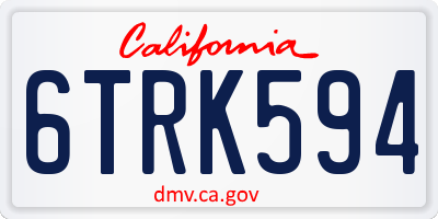 CA license plate 6TRK594