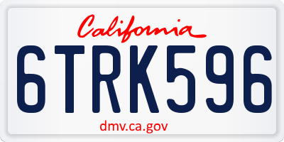 CA license plate 6TRK596