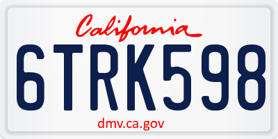 CA license plate 6TRK598