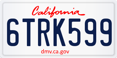 CA license plate 6TRK599