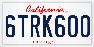 CA license plate 6TRK600