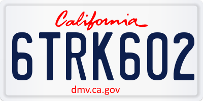 CA license plate 6TRK602