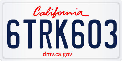 CA license plate 6TRK603