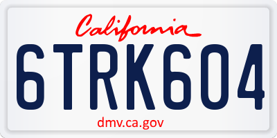 CA license plate 6TRK604