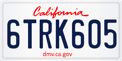 CA license plate 6TRK605