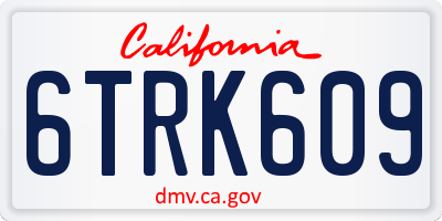 CA license plate 6TRK609