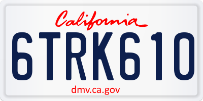 CA license plate 6TRK610