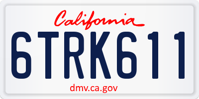 CA license plate 6TRK611