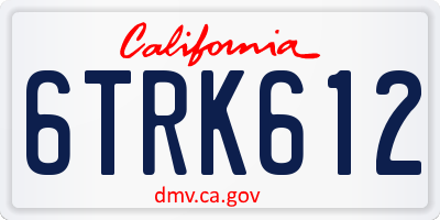 CA license plate 6TRK612