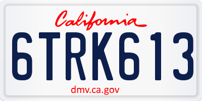 CA license plate 6TRK613