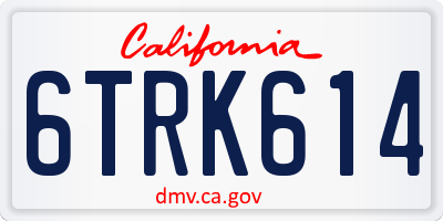 CA license plate 6TRK614