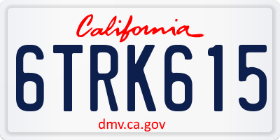 CA license plate 6TRK615