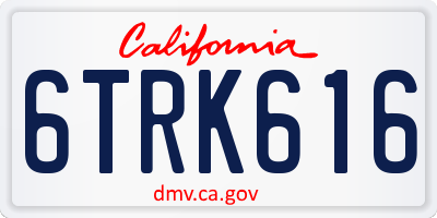 CA license plate 6TRK616