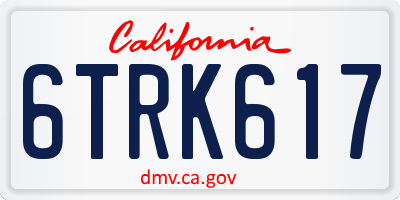 CA license plate 6TRK617