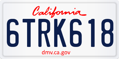 CA license plate 6TRK618