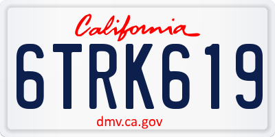 CA license plate 6TRK619