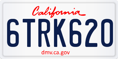 CA license plate 6TRK620