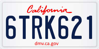 CA license plate 6TRK621