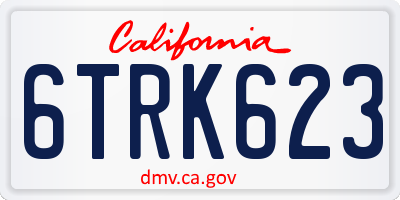 CA license plate 6TRK623