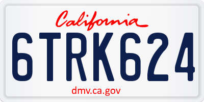 CA license plate 6TRK624