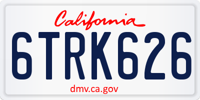 CA license plate 6TRK626