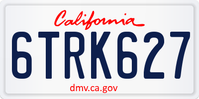 CA license plate 6TRK627