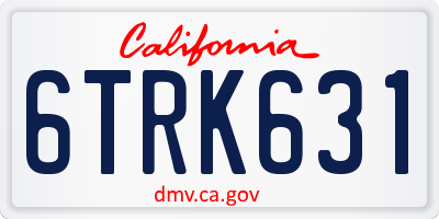 CA license plate 6TRK631