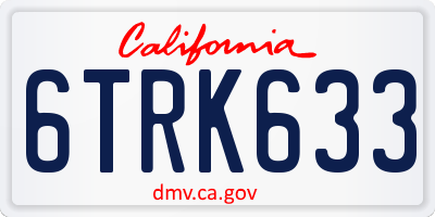 CA license plate 6TRK633