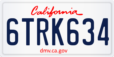 CA license plate 6TRK634