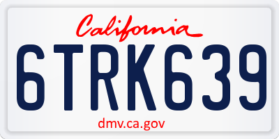 CA license plate 6TRK639