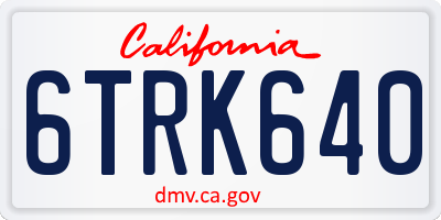 CA license plate 6TRK640