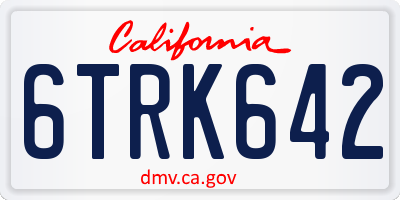 CA license plate 6TRK642