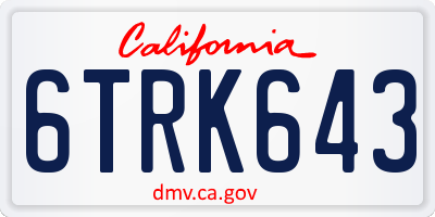 CA license plate 6TRK643