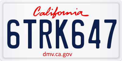 CA license plate 6TRK647