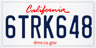 CA license plate 6TRK648