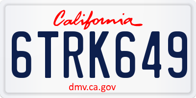 CA license plate 6TRK649
